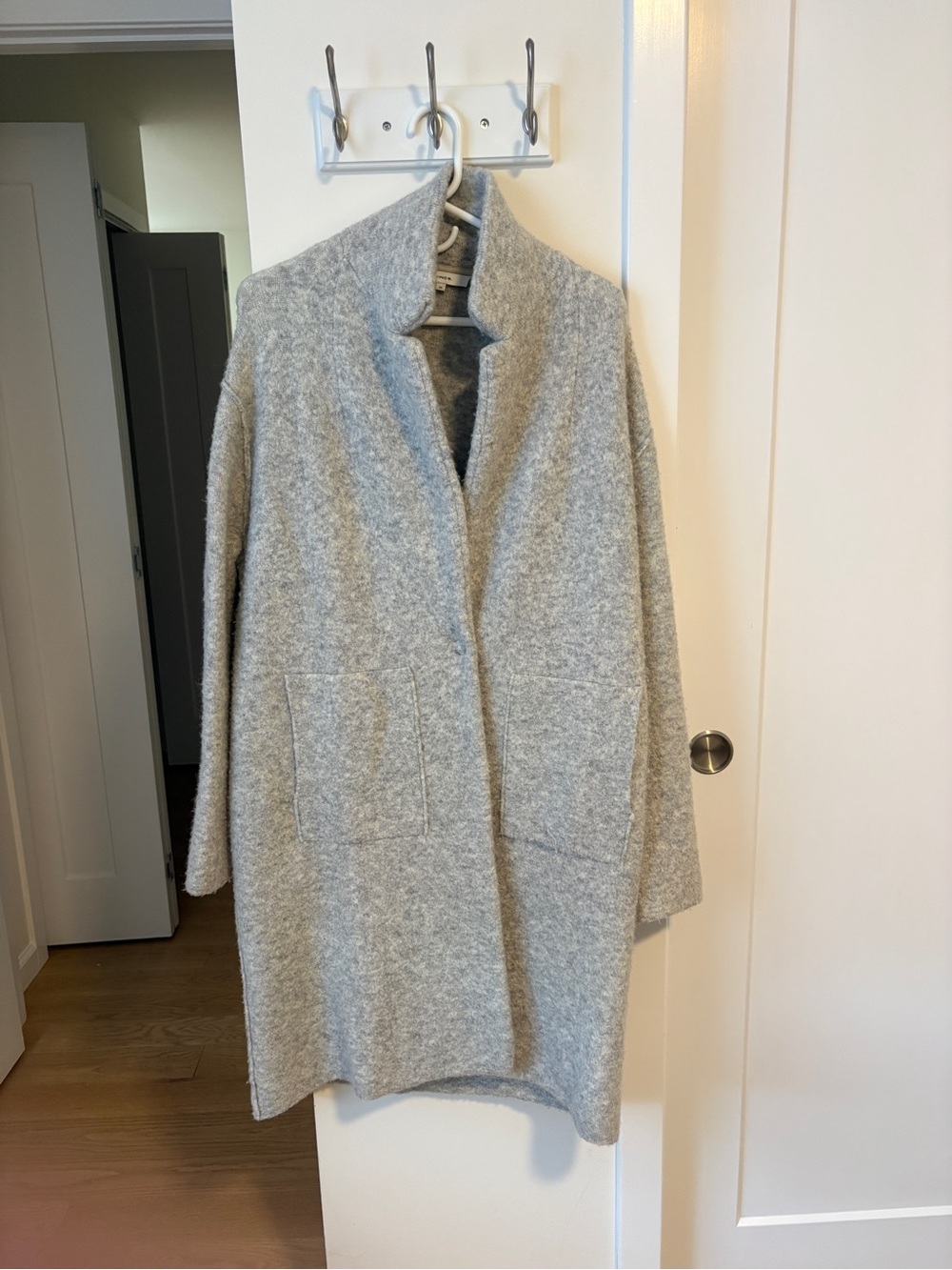 Vince Heather Gray Wool Blend Sweater Coat